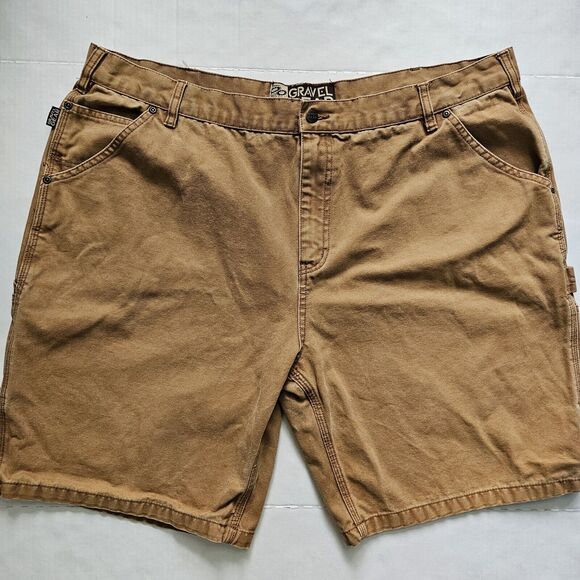 GRAVEL GEAR Carpenter Shorts Men Sz 44 Canvas Workwear Cargo Brown Utility Tough - Picture 1 of 10